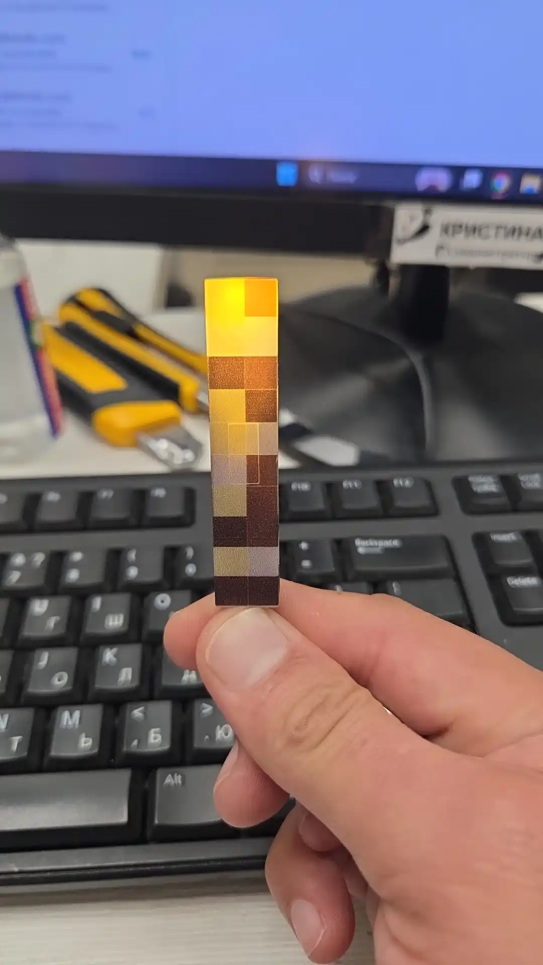 Minecraft fonari LED chiroqli brelok 