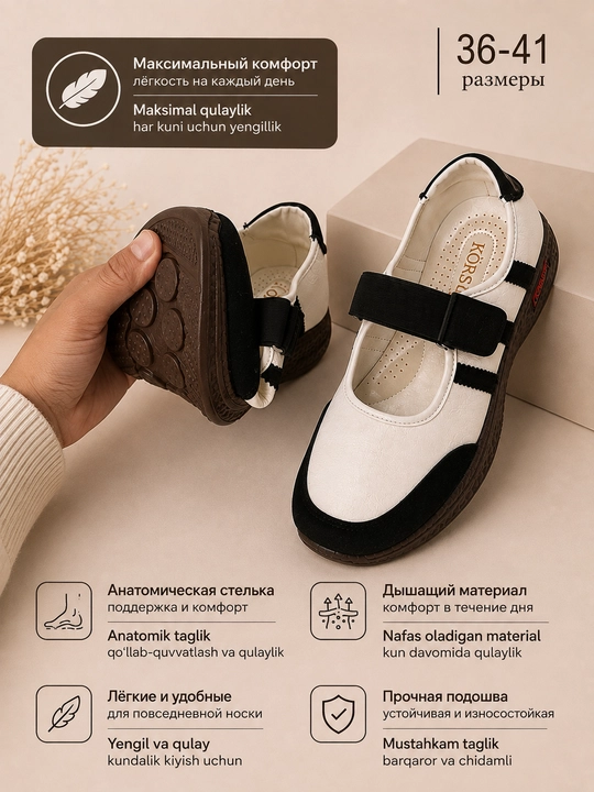 Ayollar baletkalari, mokasinlari va loferlari – Mary Jane uslubidagi qulay poyabzal tasma