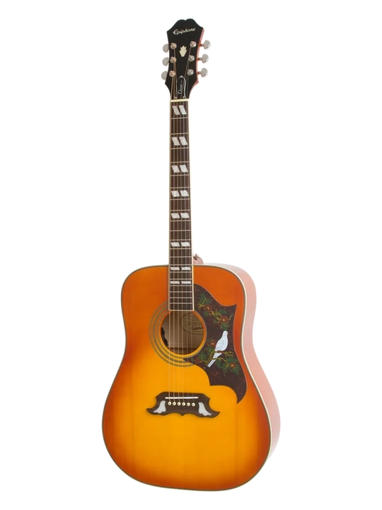 Epiphone Dove Studio elektroakustik gitara, Violin Burst rangida - 