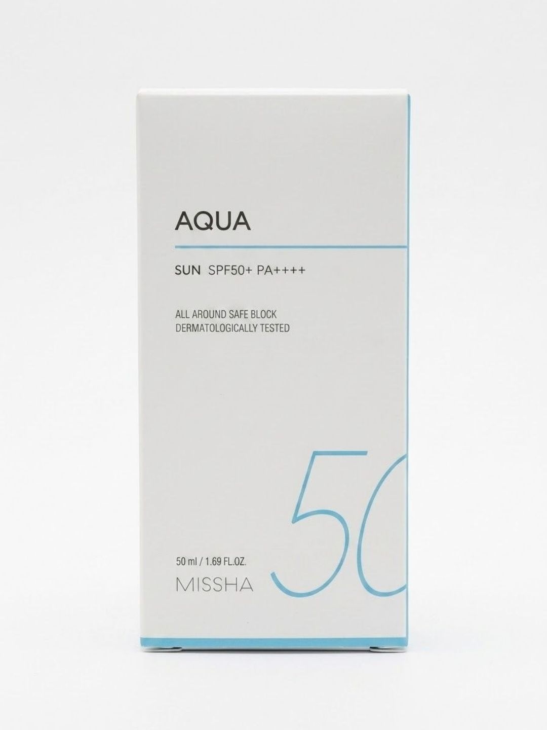 Missha All Around Safe Block Aqua Sun SPF50+ PA++++ (50 ml) — quyoshdan korraydigan teri - 
