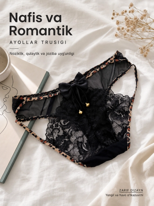 Женские эротические трусики с золотыми цепочками, подходят на размеры L-XL - 