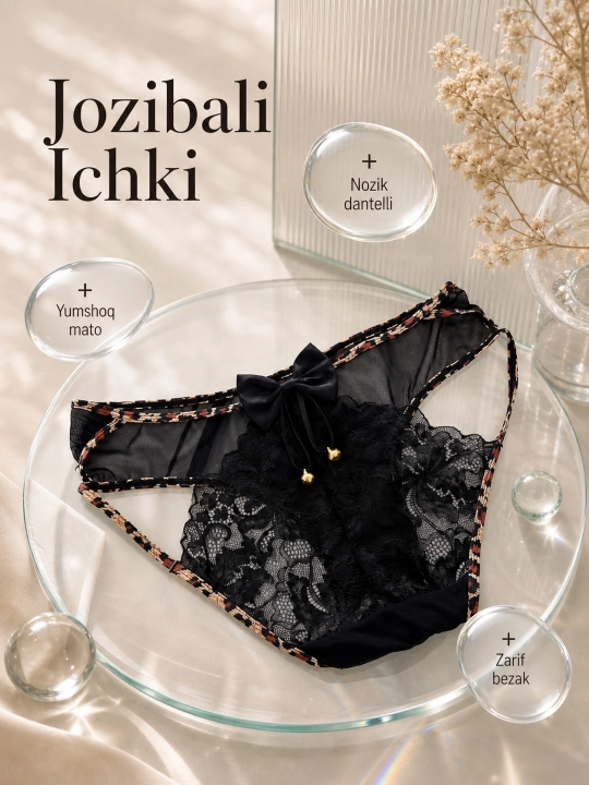 Ayollar uchun erotik trusik zanjirli va nafis, stringi ichki kiyim L-XL razmerga tushadi