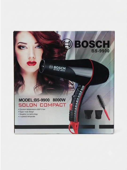 Фен Bosch BS-9900 для профессиональной сушки и укладки волос, ионизация - 