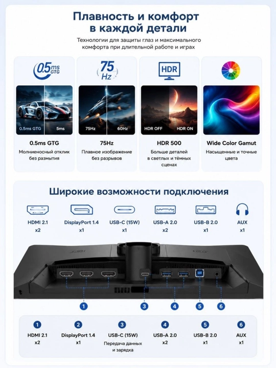 Монитор MSI MAG 276KPD7 27", 5K UHD, Rapid IPS, Dual Mode, 0.5 мс