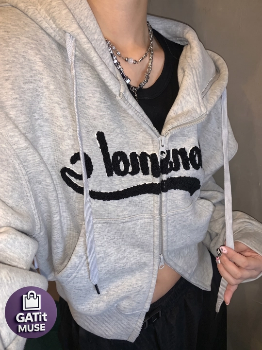Ayollar uchun Y2K oversize hudi, fermuarli kapyushonli kofta - 