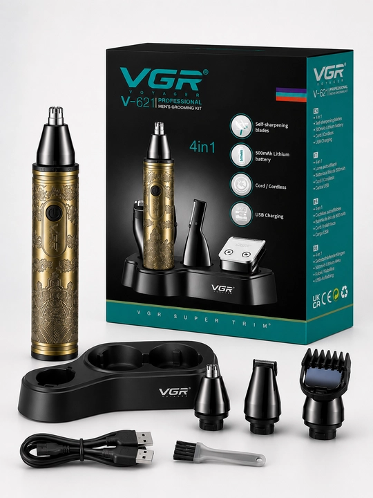 VGR V-621 4in1 professional trimmer, 500 mAh, USB, simli/simsiz - 