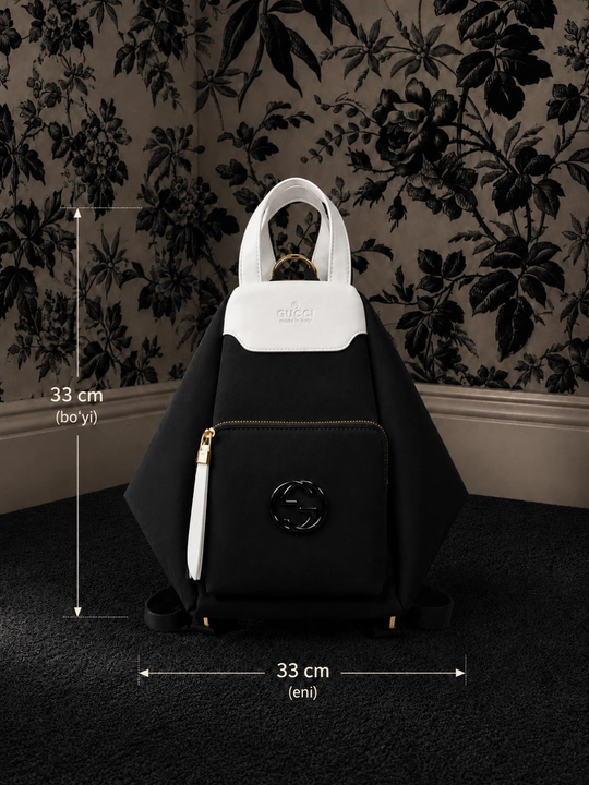 Городской рюкзак с надписью Gucci и передним карманом, 33 × 33 см