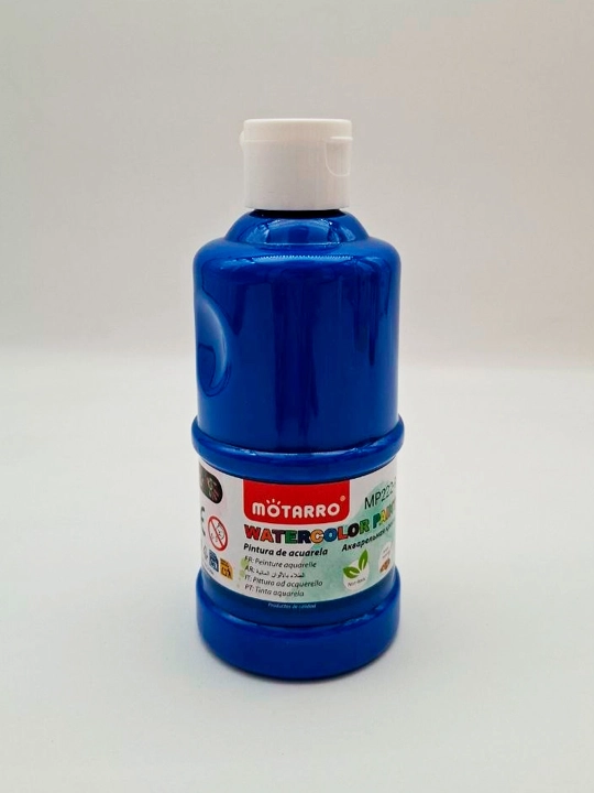 MOTARRO akvarel bo‘yoqlari 250 ml, butilkada, 5 xil rang rasm chizishga suyuq Watercolor