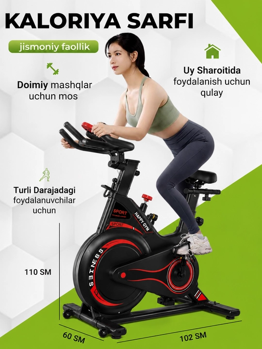 Uy velotrenajyori, kardio va fitnes mashqlari uchun velotrenajyor