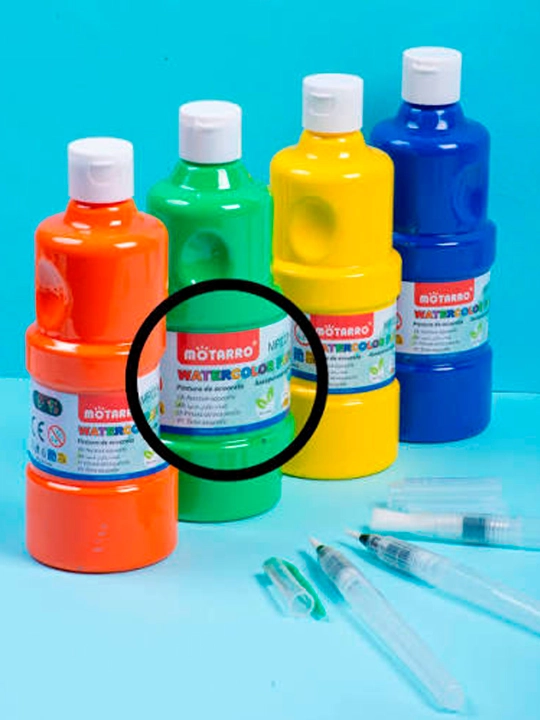 MOTARRO akvarel bo‘yoqlari 250 ml, butilkada, 5 xil rang rasm chizishga suyuq Watercolor