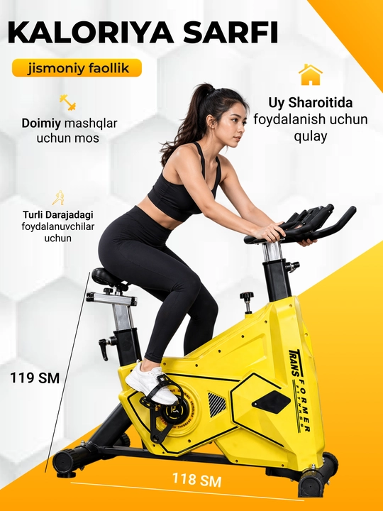Velotrenajor RUNEX DH-1, uy va sport zal uchun trenajor velosiped, kardio fitnes