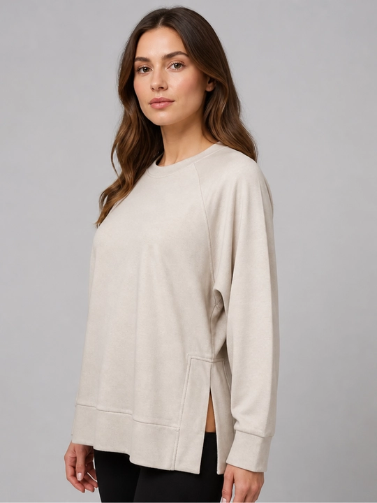 Ayollar Longline Oversize svitshot, uzaytirilgan erkin to‘g‘ri bichimli.S,M,L,XL,XXL