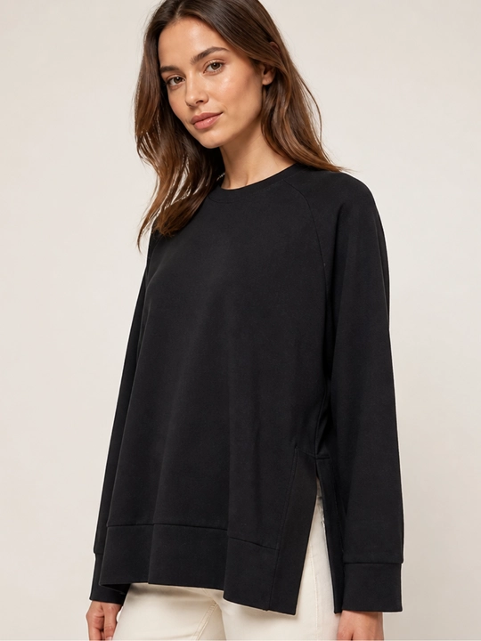 Ayollar Longline Oversize svitshot, uzaytirilgan erkin to‘g‘ri bichimli.S,M,L,XL,XXL