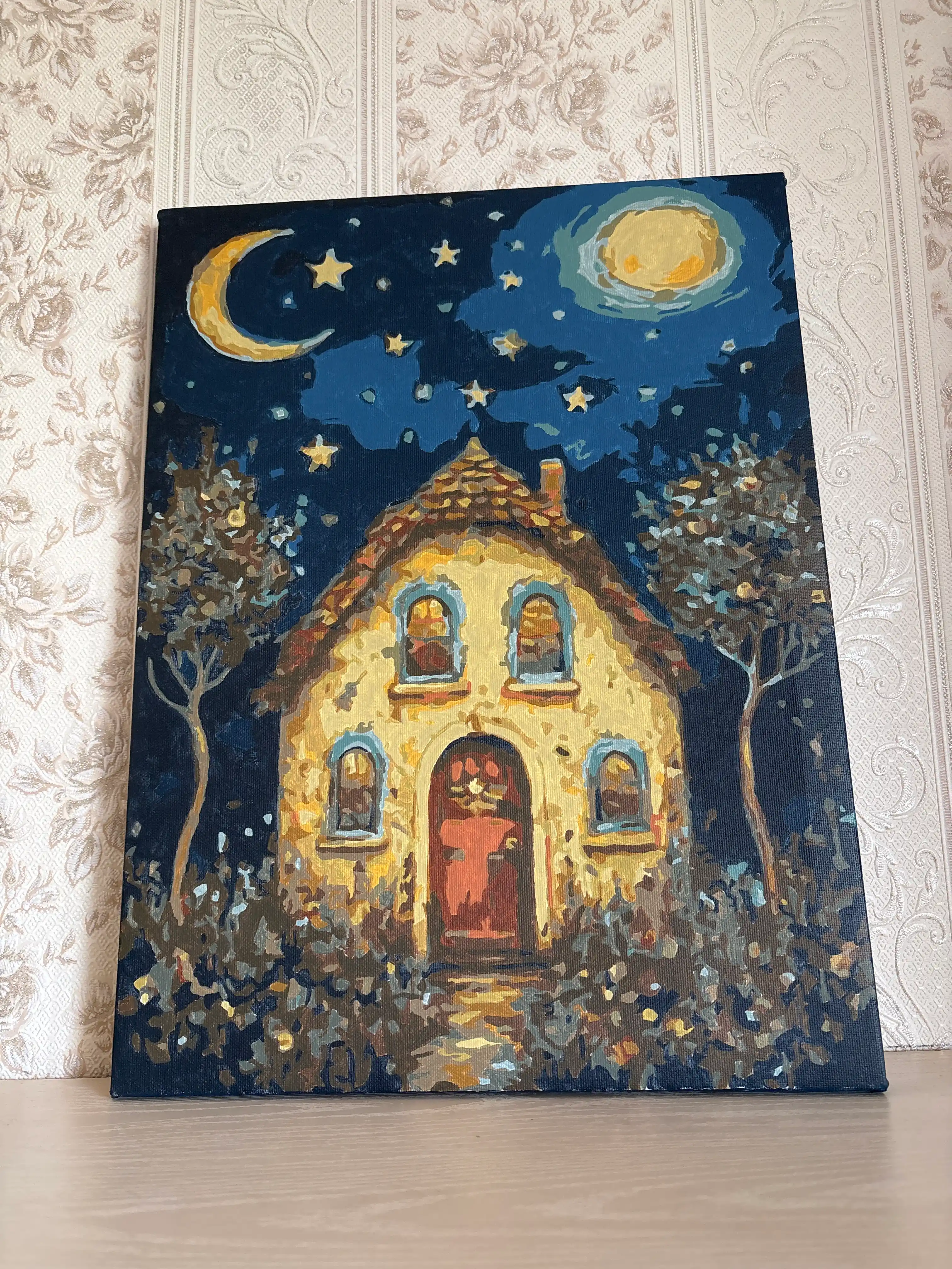 Raqamlar bo'yicha rasm Skystore Shaxarlar asosli ramkaga tortilgan, 30x40 sm