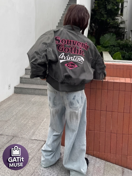 Y2K oversize vetrovka uniseks, printli streetwear kurtka