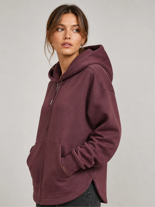 Casual Zip ayollar xudi, trikotaj, yashin tezligida, erkin bichimli.  S, M, L, XL, XXL