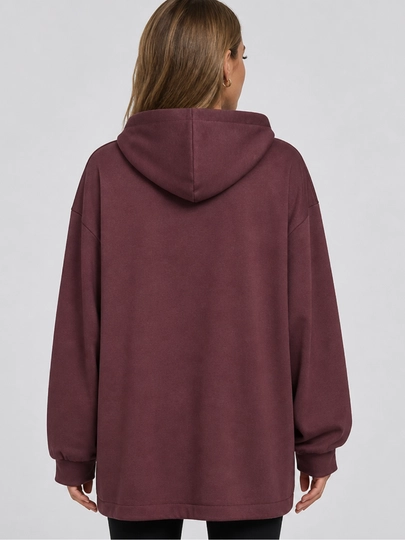 Casual Zip ayollar xudi, trikotaj, yashin tezligida, erkin bichimli.  S, M, L, XL, XXL