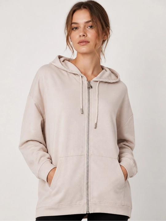 Casual Zip ayollar xudi, trikotaj, yashin tezligida, erkin bichimli.  S, M, L, XL, XXL - 