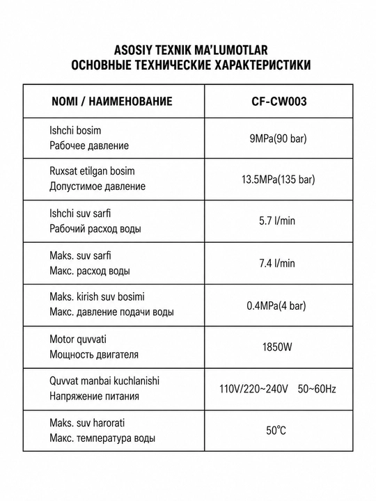COOFIX Мойка высокого давления 1850Вт 135 бар, автомойка