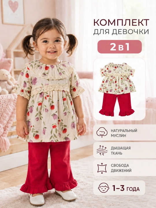 Летняя одежда и комплекты для девочек и мальчиков - 