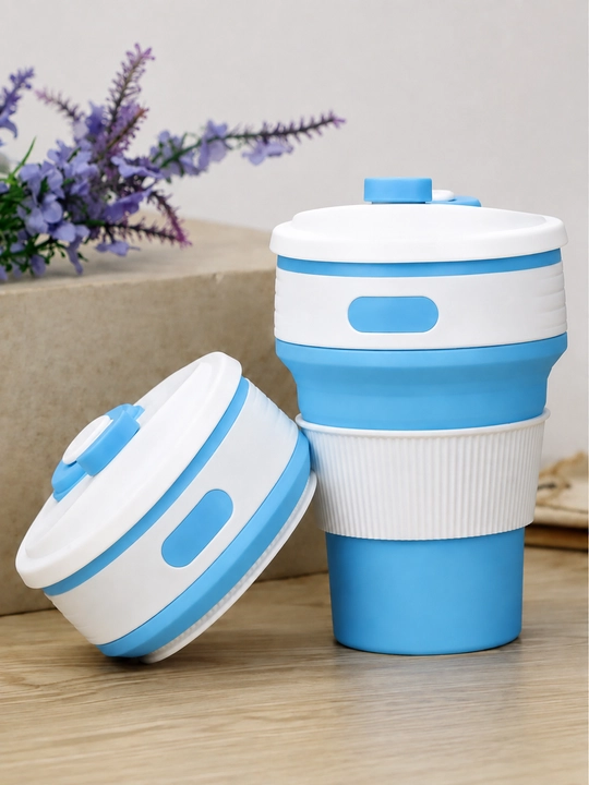 Bolalar uchun yig‘iluvchan silikon stakan, germetik qopqoq, 3 o‘lcham, 180–320 ml - 