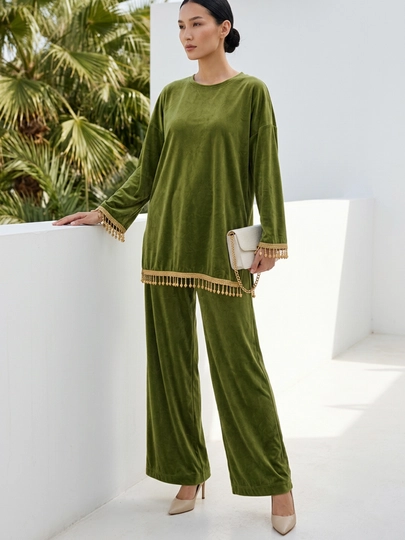 Ayollar dvoykasi, kostyum, oversize, kuzgi kiyim, tunika shim, katta razmer, 44-52