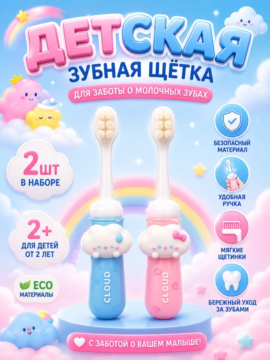 Детская зубная щётка мягкая  1-4 года - 