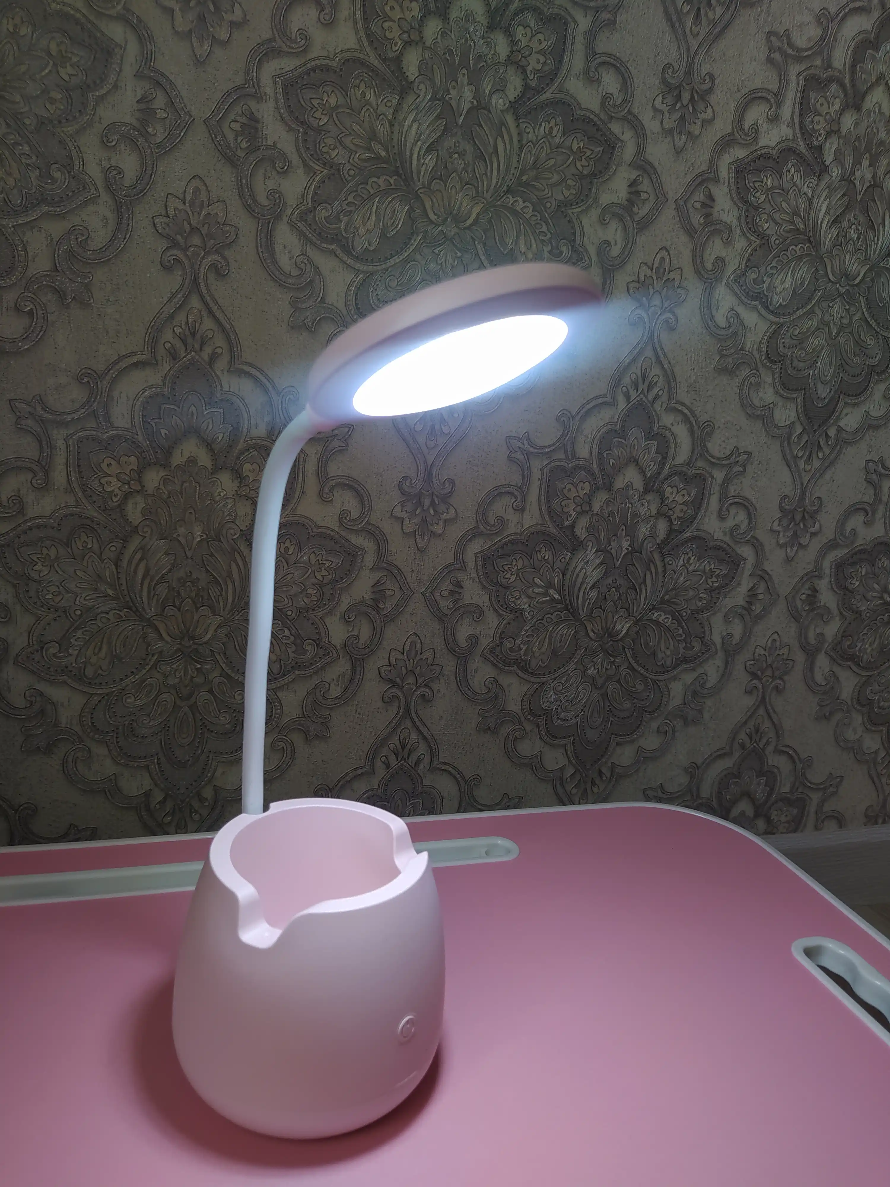 Настольная LED лампа с гибкой ножкой и органайзером
