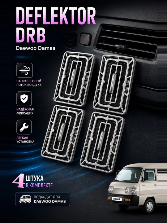 Mercedes-AMG uslubidagi Damas uchun pech havo quvurining deflektori, 1-4 dona to‘plam - 