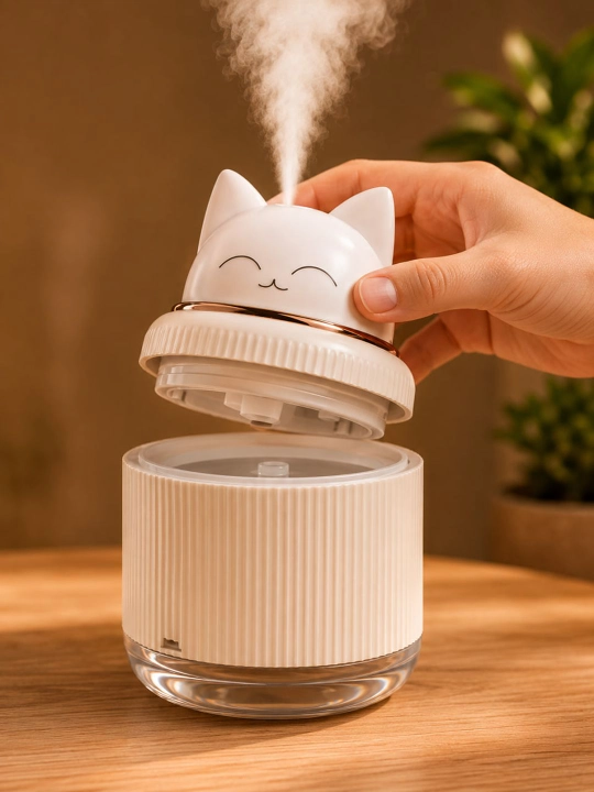 Mini havo namlagich, ultratovushli namlagich, 300 ml, USB Type-C, LED chiroqli