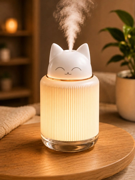 Mini havo namlagich, ultratovushli namlagich, 300 ml, USB Type-C, LED chiroqli