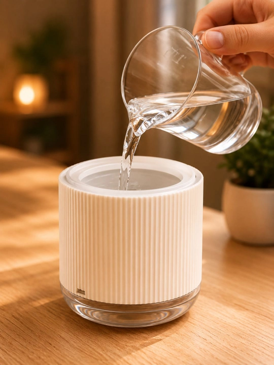 Mini havo namlagich, ultratovushli namlagich, 300 ml, USB Type-C, LED chiroqli