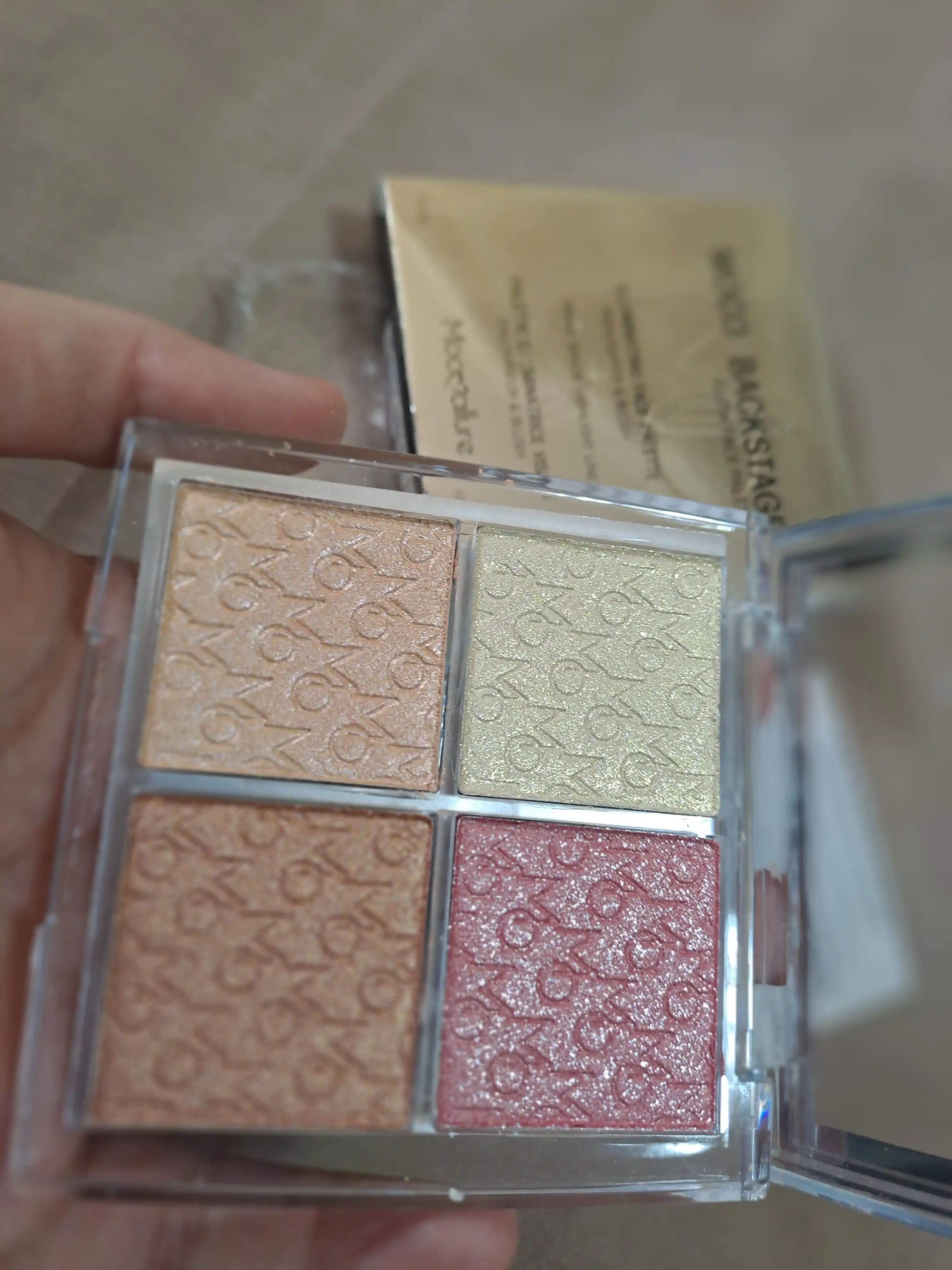 Палитра хайлайтеров для лица Moccalure, яркие оттенки, Maccalure, 4 цвета, 14,8 г
