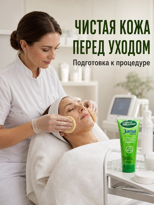 Гель для умывания Junsui Naturals с огурцом, очищающий для лица, 100 г