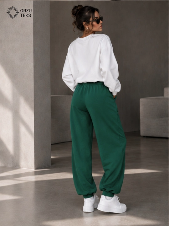 Ayollar keng jogger shimi, paxtasidan tikilgan sport shimi, ORZU-TEXS
