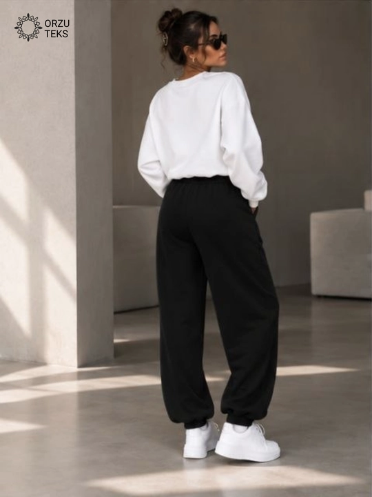Ayollar keng jogger shimi, paxtasidan tikilgan sport shimi, ORZU-TEXS