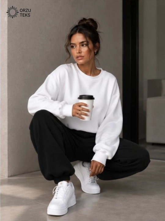 Ayollar keng jogger shimi, paxtasidan tikilgan sport shimi, ORZU-TEXS