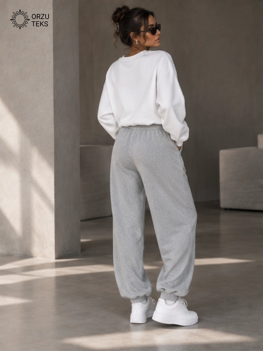Ayollar keng jogger shimi, paxtasidan tikilgan sport shimi, ORZU-TEXS