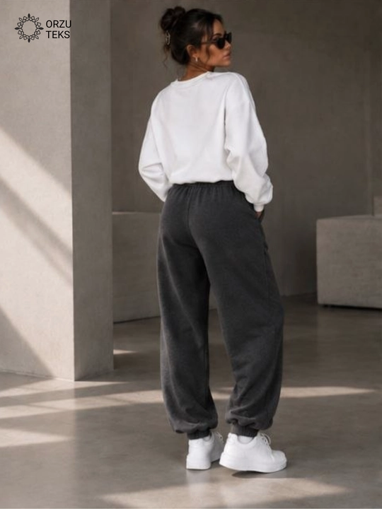 Ayollar keng jogger shimi, paxtasidan tikilgan sport shimi, ORZU-TEXS