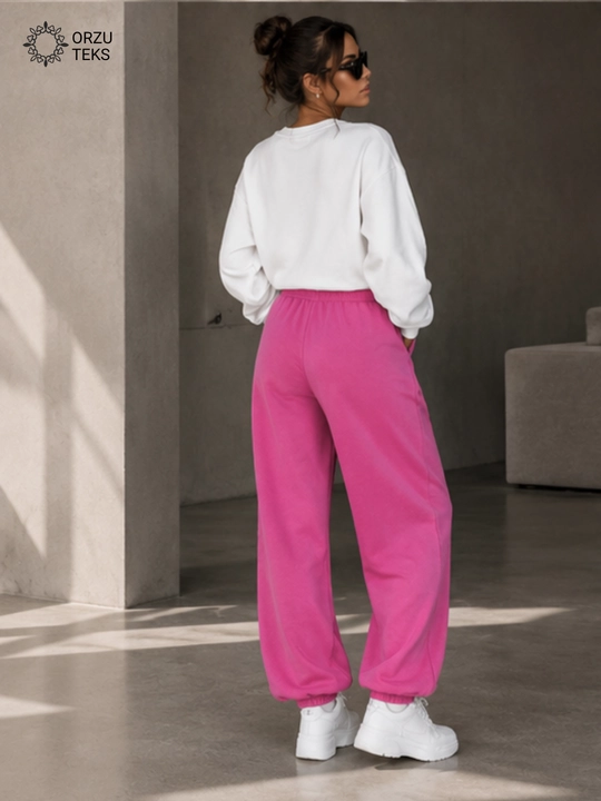 Ayollar keng jogger shimi, paxtasidan tikilgan sport shimi, ORZU-TEXS