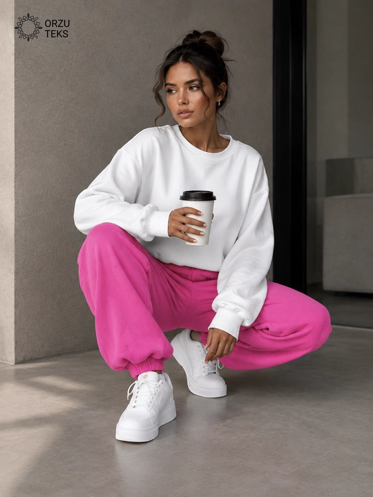 Ayollar keng jogger shimi, paxtasidan tikilgan sport shimi, ORZU-TEXS