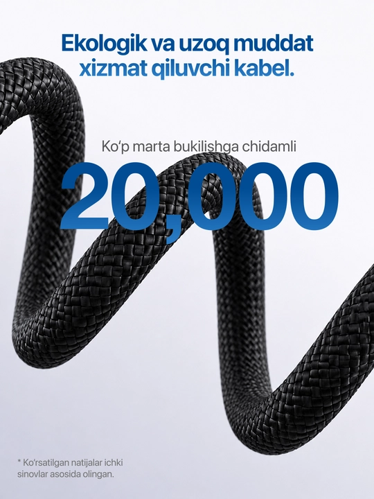 Type-C kabel 60W, ma’lumot uzatish uchun usb type c va taypsi kabel, type c zaryadchik