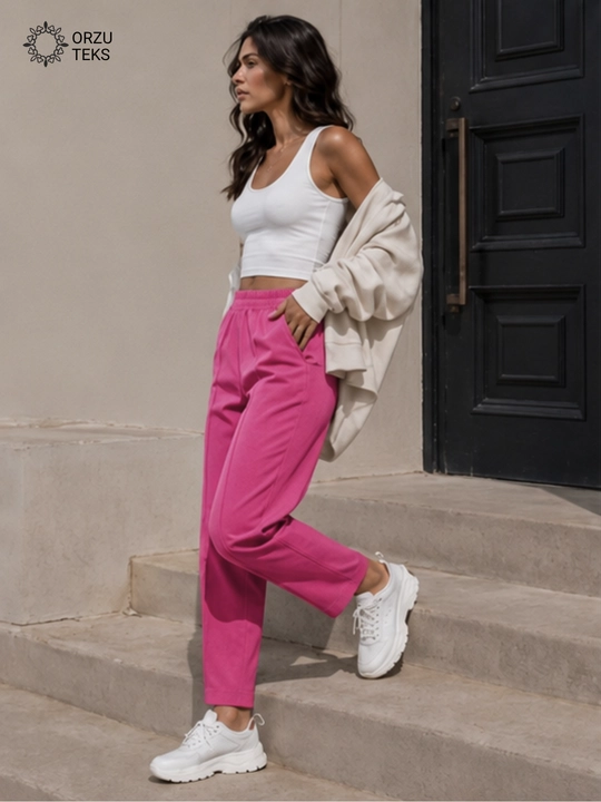 Ayollar keng jogger shimi, paxtasidan tikilgan sport shimi, ORZU-TEXS