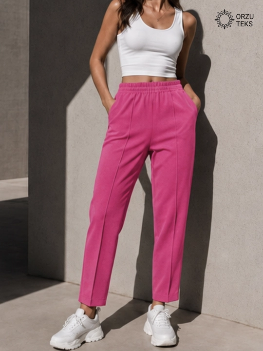 Ayollar keng jogger shimi, paxtasidan tikilgan sport shimi, ORZU-TEXS