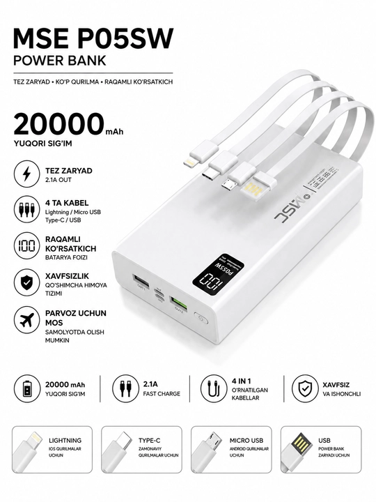 Повер Банк 20000 mAh - 