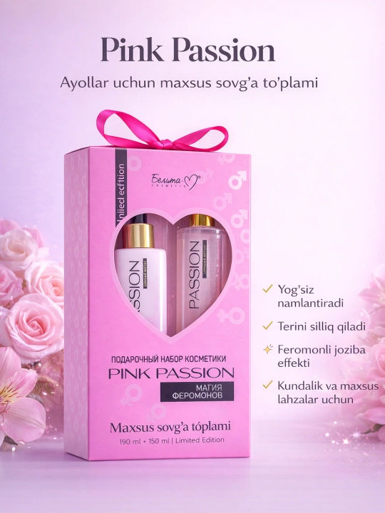 Feromonli Pink Passion ayollar sovg‘a to‘plami - 2x1 - 