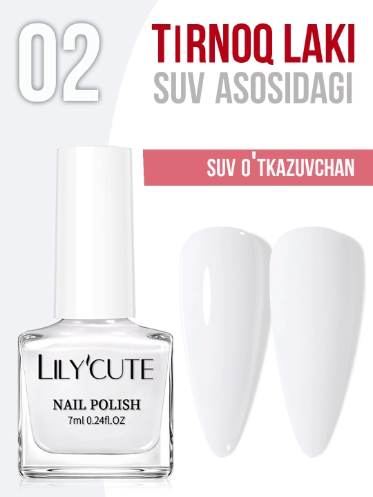 Лак для ногтей на водной основе LILY'CUTE. Сохнет без UV лампы. 7 мл - 