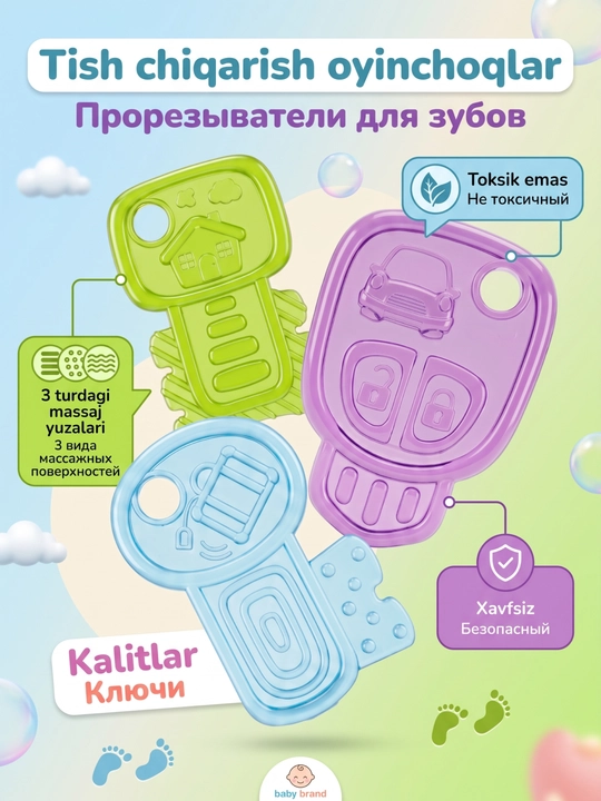 3 yoshli, 1,6 oylik bolalar va kemiruvchilar uchun kalit shaklidagi tish ochgich - 