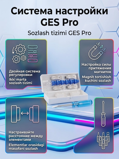 GAN professional rubik kubigi, 8 xil, sozlamalar va detallar bilan, sportbop