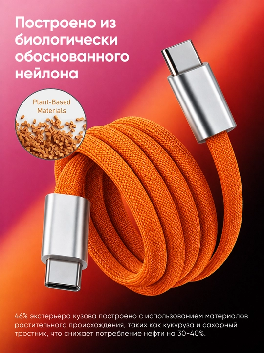 Кабель USB Type-C 3.1, 6А, для быстрой зарядки и передачи данных